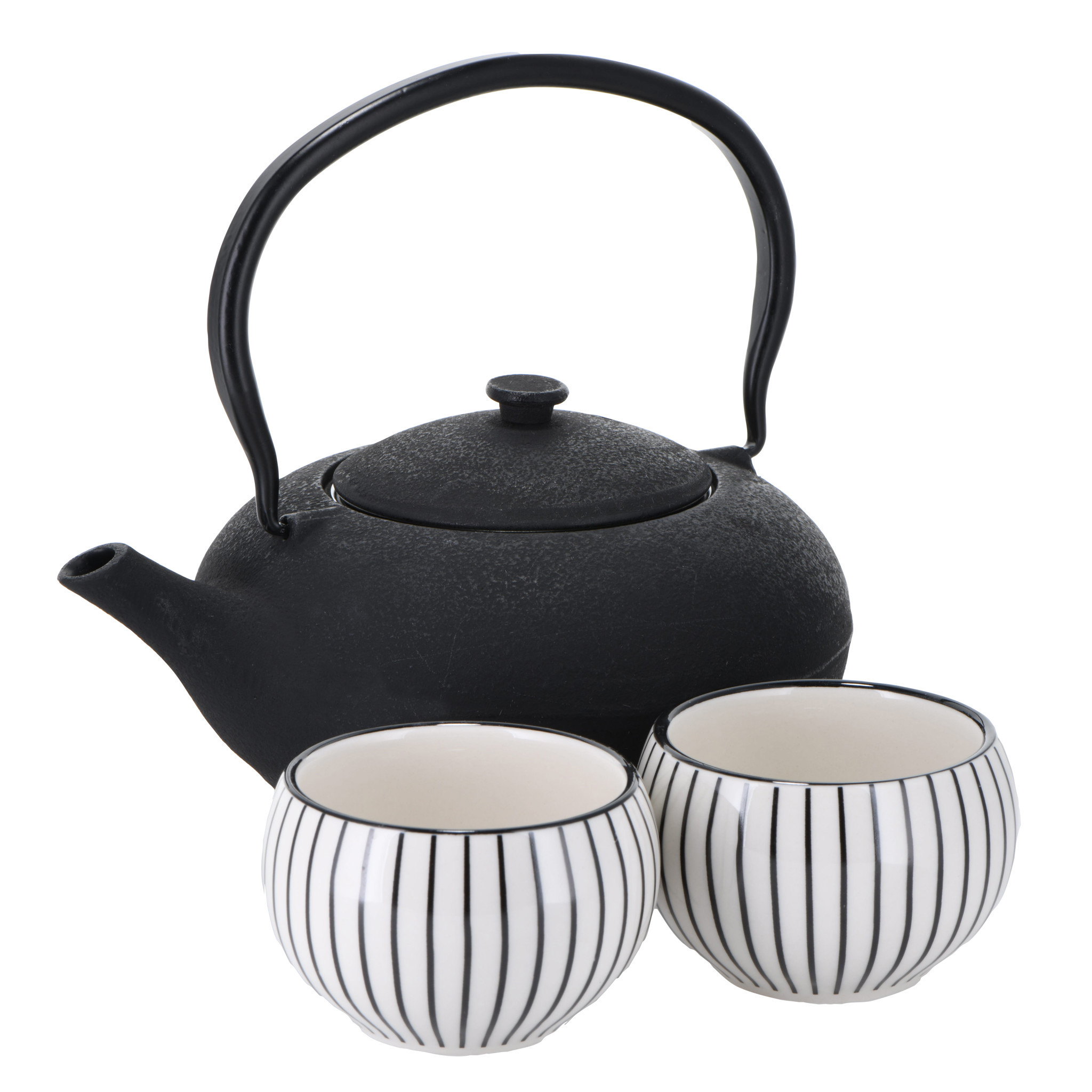 SHANXI öntöttvas teáskanna (1l) 2 porcelán csészével